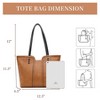 Generic Tote Bag for Women Top Handle Satchel Purse Oversized Shoulder Handbag Hobo Bags Brown Christmas Gift - 2 of 4