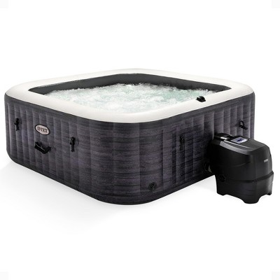 Intex 6-Person Gray Inflatable Square Hot Tub Spa