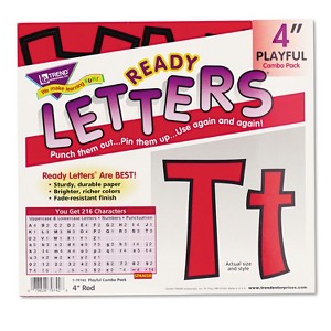Trend Ready Letters Playful Combo Set Red 4"h 216/Set T79742 - 1 of 4