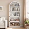 Bookcase 5 Shelf Arched Bookshelf 71.65in Tall Bookcase Farmhouse Display Storage Rack Wooden Bookshelves for Home Office, Living Room - 2 of 4