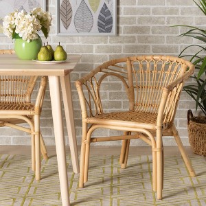 Kaka Rattan Dining Chair Natural/Brown - bali & pari - 1 of 4