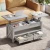 Greenstell Lift Top Coffee Table with Storage Drawers & Hidden Compartment, Multifunctional Living Room Table with Adjustable Height & Shelf - 2 of 4
