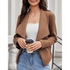 Women's Faux Suede Jackets 2025 Spring Fall Clothes Long Sleeve Open Front Cropped Coat Outwear - 2 of 4