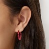 Ross-Simons 6.25 ct. t.w. Ruby Bead Hoop Earrings in 10kt Yellow Gold - 2 of 3