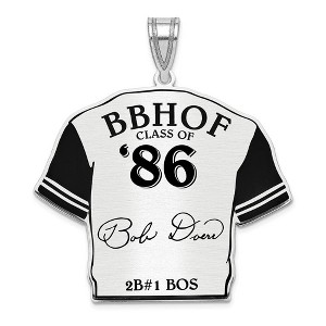 Black Bow Jewelry Sterling Silver Bobby Doerr Signature Enamel Jersey Pendant - 1 of 4