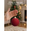 Aoibox 15 Pcs Red Velvet Christmas Tree Ornaments 3.15 Inch Shatterproof Flocked Balls with Hanging Rope for Holiday Wedding Party Decor - 2 of 4