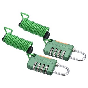 Unique Bargains Gym Locker Backpack Suitcase 4 Digit Combination Padlock with Spring Cable - 1 of 4