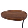 YIYIBYUS Small Side End Table C Table Narrow Round Bed Sofa Couch Coffee Dinner Table-Black Stand - 4 of 4