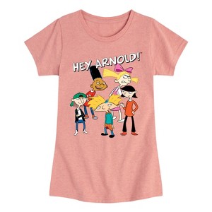 Girls' - Hey Arnold! - Group Shot Fitted Short Sleeve Graphic T-Shirt - 1 of 4