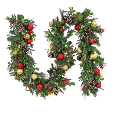 National Tree Company 9 ft. Decorated Rural Homestead Garland with LED Lights