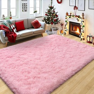 4x6ft Soft Fluffy Area Rug, Non-Slip Shag Carpet for Bedroom, Plush Living Room Rug for Home Dorm Decor - 1 of 4