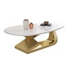 NicBex Modern Sintered Oval Stone Tabletop Coffee Table with Stainless Steel Base,Elegant and Durable Living Room Centerpiece - 2 of 4