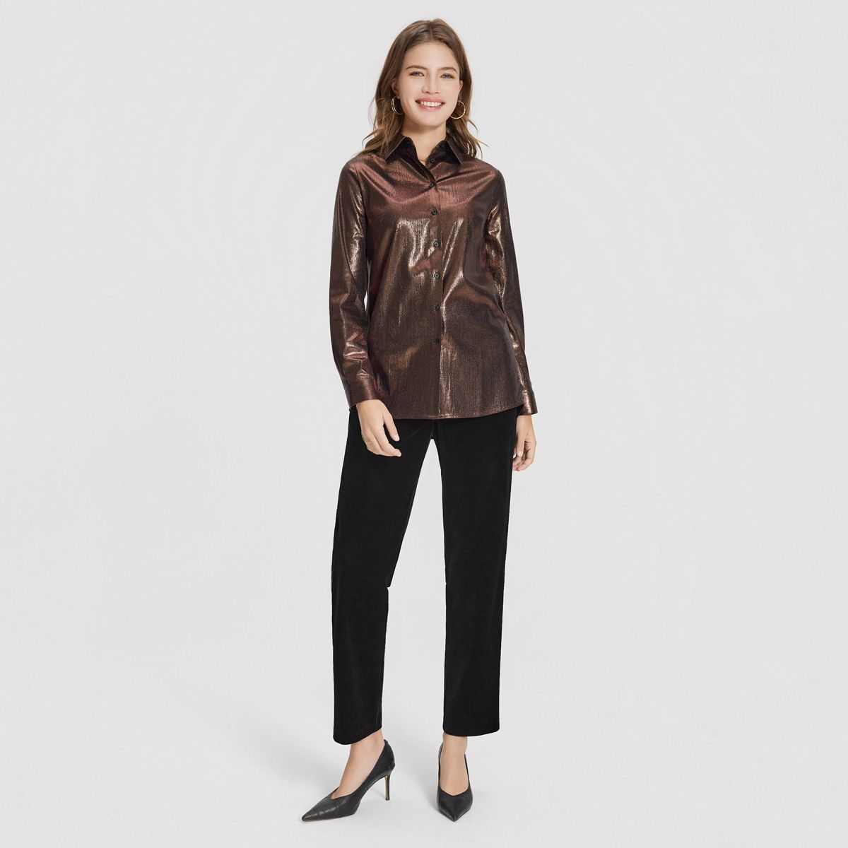 Women's Long Sleeve Party Button-Down Shirt - A New Day™ - thumbnail 9