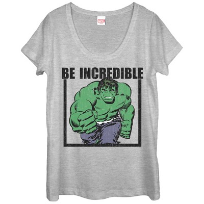 Women's Marvel Hulk Be Incredible Scoop Neck