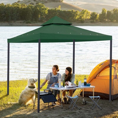 Green Polyester 10'x10' Dual-Tier Gazebo Canopy Replacement