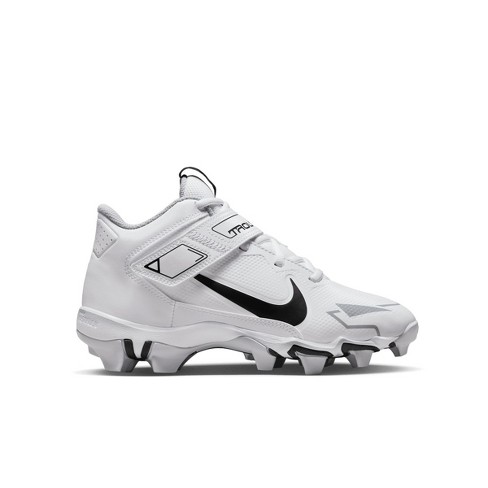Nike Youth Force Trout 8 Keystone Rubber Molded Baseball Cleats SZ 2 White  | Black
