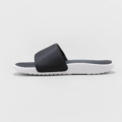 black slides with buckle