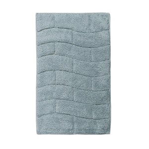 Knightsbridge Stylish And Comfortable All Season Traditional New Tile Design Cotton Bath Rug 20" X 30" Light Blue - 1 of 4