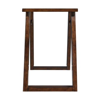 Espresso Aerodynamic 50'' Sofa Table with Tempered Glass Top
