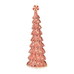 Gerson Incandescent Red/White Peppermint Ribbon with Light Christmas Tree 18 in. - 1 of 1