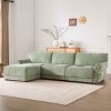 110 Inch L-Shaped Sectional Sofa Set with Ottoman, Modular Sofa with USB and Type-C Ports, Upholstered Sofa with Wood Frame-Coolbibila - 3 of 4