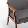 PAGED Comfy Accent Chair Classic Mid-Century Modern Armchair with Velvet Upholstery and Wood Frame for Bedroom, Living Room - 2 of 4