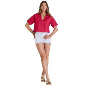 VENUS Womens Poplin Short Sleeve Pullover - 1 of 4