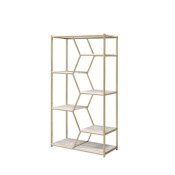 72" Otum 7 Shelf Bookcase Gold - HOMES: Inside + Out
