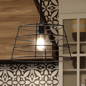Urban Ambiance Luxury Urban Loft Pendant Light,  10.875"H x 16.375"W,  Midnight Black Finish, UHP3431 - 1 of 4