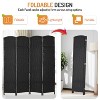 FDW Round Top Woven Room Divider  4/6-Panel Foldable Partition Screen  for Home Office - 4 of 4