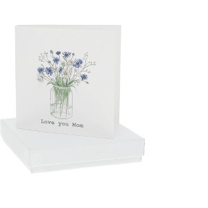 Pavilion Gift Company - Love You Mom - 4mm Sterling Silver Cubic Zirconia Stud Earrings - Earrings - 1 of 4