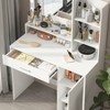 Vanity Desk with Mirror & Light, Large Drawer Three Level Storage Dresser, 3 Lighting Modes Adjustable Brightness - 2 of 4