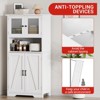 Tall Bathroom Cabinet with 4 Doors and Adjustable Shelves, 50" Freestanding Bathroom Storage Cabinet Farmhouse Cupboard for Kitchen, Living Room - 4 of 4