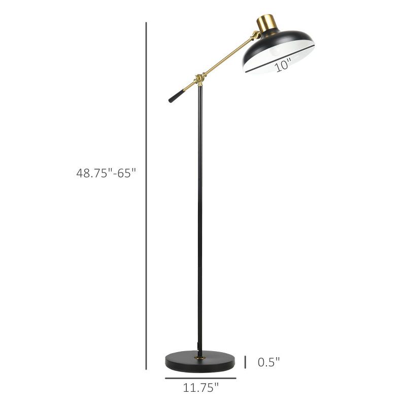Adjustable Floor Lamp For Reading, Swing Arm Adjustable Floor Lamp Task Floor Lamps With Adjustable Head And Height (Bulb Not Included)-The Pop Home, 4 of 8