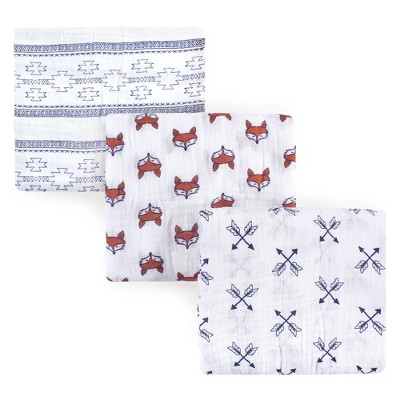 Yoga Sprout Baby Boy Cotton Muslin Swaddle Blankets, Fox, One Size