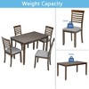 Lyngins 5-Piece Modern Wooden Dining Table Set – Rectangular Table & 4 Upholstered Armless Chairs for Kitchen/Dining Room, Kitchen Table Set - 3 of 4