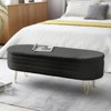 Bedroom Storage Bench Bed Ottoman Bench with Storage Space Home Sofa Bench with Support Legs End of Bed Bench Ottoman Storage Bench - 4 of 4
