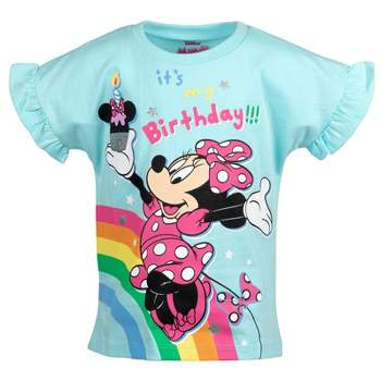 Disney Minnie Mouse Princess Belle The Little Mermaid Moana Lilo &Stitch Frozen Birthday Girls T-Shirt Toddler to Little Kid