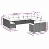 vidaXL Patio Sofa Set with Cushions Outdoor Furniture 7 Piece Poly Rattan - Black and Cream - 3 of 4