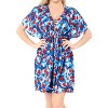 HAPPY BAY Women's Vacation Beachwear Swim Dress Summer Bathing Suit Cover-up Mini Wrap Dresses X-Large-XX-Large Blue Tie Dye Design - 2 of 4