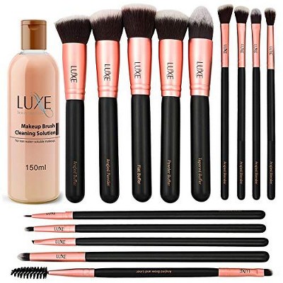 Zodaca 12 Piece Makeup Brush Set With Pouch Bag Organizer, Pink : Target