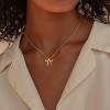 Gold Bow Pendant Necklace for Women, 14K Gold Plated CZ Bead Choker Christmas Gift - 3 of 4