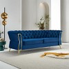 87''Modern Long Sofa,Velvet Couch,Button Tufted Chesterfield Sofa With Scroll Arms,Luxury Comfy Loveseat Sofa,Living Room Sofa-Cuddlewood - 2 of 4