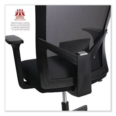 Black Mesh and Fabric Adjustable Task Chair with Fixed Arms