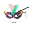 Unique Bargains Colorful Feather Sequins Half Face Party Mask 1 Pc - 2 of 4