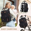 Itopfox Expandable Diaper Backpack for Twins, Dual Compartments, Includes Changing Pad & Stroller Straps, Unisex Black, 26-36L - 3 of 4