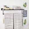 Juvale Bathroom Towel Holder, Hanger & Rack Shelf, Hanging Wall Mounted Décor, 24 in, Matte Black - 2 of 4