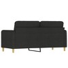 vidaXL 2-Seater Sofa in Black - Modern Fabric Upholstered Couch with Durable Metal Frame and Comfortable Padded Seats - 4 of 4