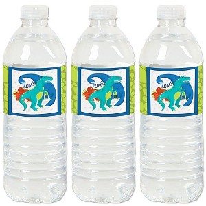 Big Dot of Happiness Roar Dinosaur - Dino Mite T-Rex Baby Shower or Birthday Party Water Bottle Sticker Labels - Set of 20 - 1 of 4