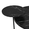 CAVINAS Modern Wooden Side Table Petal Shaped Coffee Table with Rattan Storage Shelf, Night Stand for Living Room, Bedroom - 3 of 4